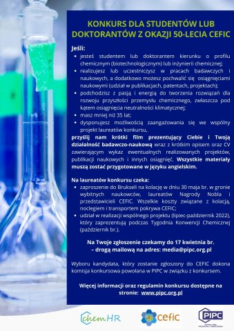 Cefic ogłasza konkurs dla studentów lub doktorantów z obszaru chemii