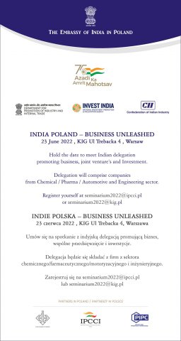 Spotkanie biznesowe INDIA POLAND – BUSINESS UNLEASHED 